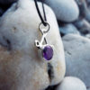 Amethyst Pendant Silver Handmade Sterling 925 Necklace Protection Jewelry Boho Antique Style