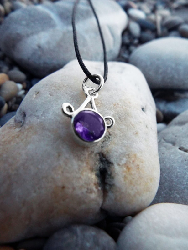Amethyst Pendant Silver Handmade Sterling 925 Necklace Protection Jewelry Boho Antique Style