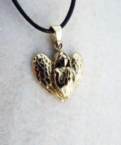 Angel Pendant Handmade Wings Necklace Spiritual Protection Gothic Dark Jewelry