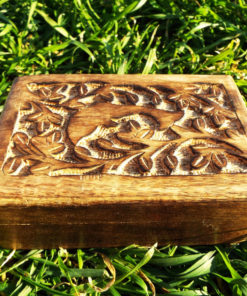 Box Wooden Dolphin Flower Jewelry Carved Handmade Home Decor Indian Floral Mango Tree Wood Trinket Leaf Treasure Chest Eco Friendly