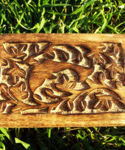 Box Wooden Dolphin Flower Jewelry Carved Handmade Home Decor Indian Floral Mango Tree Wood Trinket Leaf Treasure Chest Eco Friendly