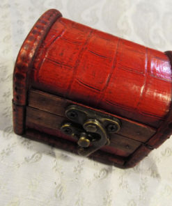 Box Wooden Handmade Wooden Leather Vintage Treasure Chest Jewelry Trinket