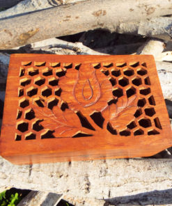 Box Wooden Jewelry Carved Handmade Balinese Home Decor Indian Floral Trinket Treasure Chest