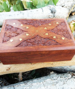 Box Wooden Jewelry Carved Handmade Balinese Home Decor Indian Floral Trinket Velvet Treasure Chest