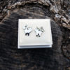 Cat Earrings Studs Silver Handmade Kitty Kitten Animal Symbol Feline Cute Gothic Dark Jewelry