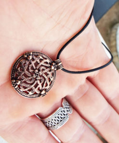 Celtic Pendant Viking Necklace Handmade Battle Shield Ancient Symbol Gothic Dark Jewelry