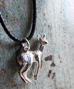 Deer Pendant Silver Handmade Necklace Sterling 925 Animal Symbol Forest Faerie Magic Jewelry