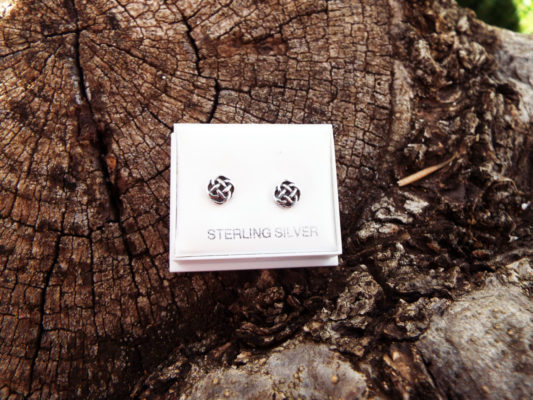 Earrings Celtic Knot Studs Silver Handmade Sterling Gothic Dark 925 Pattern Jewelry