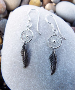 Earrings Dreamcatcher Silver Handmade Sterling 925 Indian Native American Protection Jewelry Bohemian