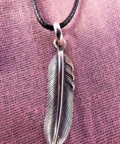 Feather Pendant Silver Necklace Handmade Native American Indian Sterling 925 Dreamcatcher Jewelry
