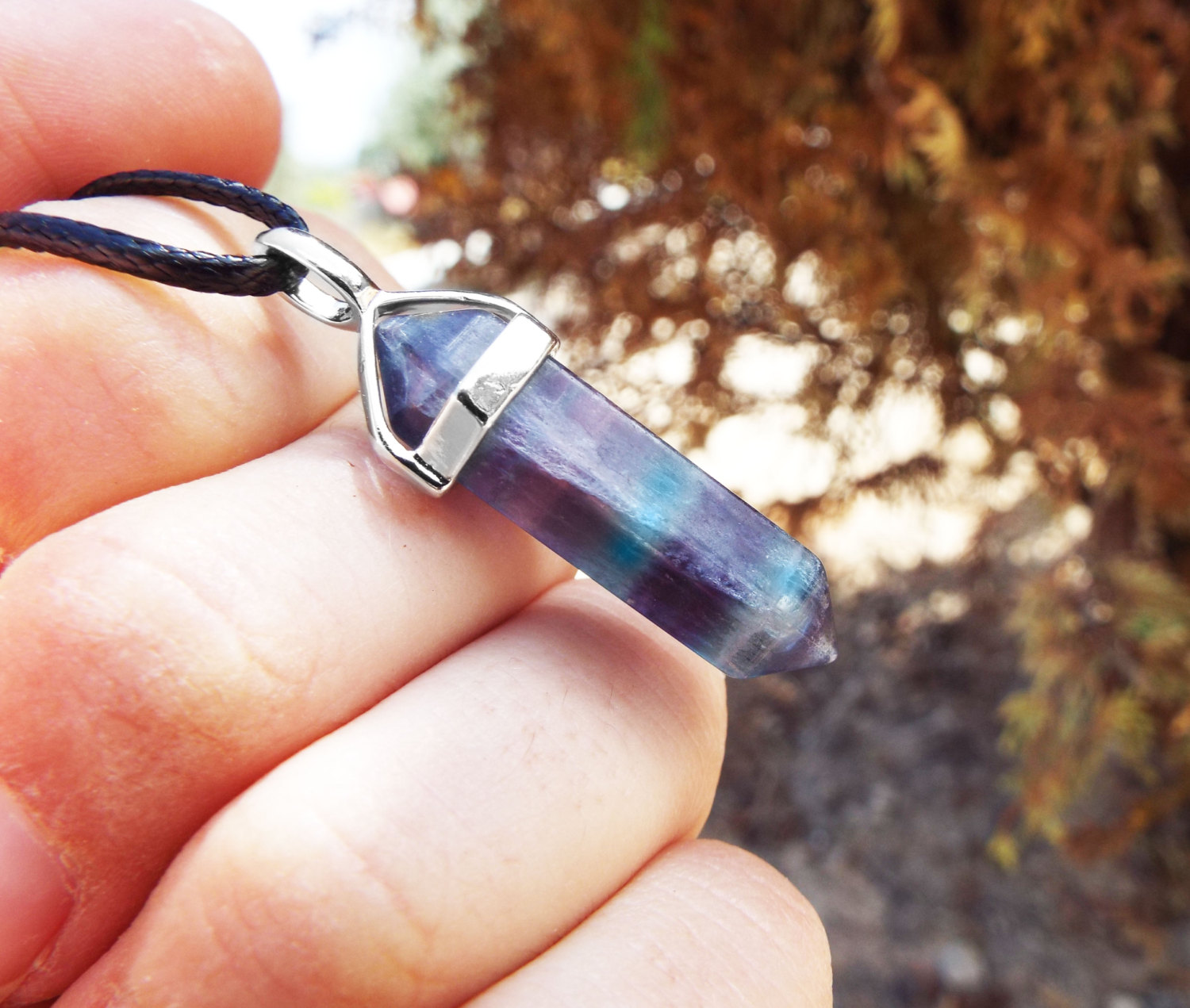 Purple Fluorite Crystal Necklace – Turix Crystals