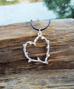 Heart Pendant Silver Sterling 925 Handmade Branch Earthy Necklace Jewelry Love