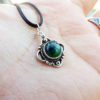 Malachite Pendant Silver Handmade Necklace Gemstone Green Sterling 925 Gothic Vintage Antique Dark Jewelry