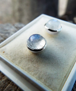 Moonstone Earrings Studs Gemstone Stone Handmade Silver Gothic Dark Sterling 925 Jewelry