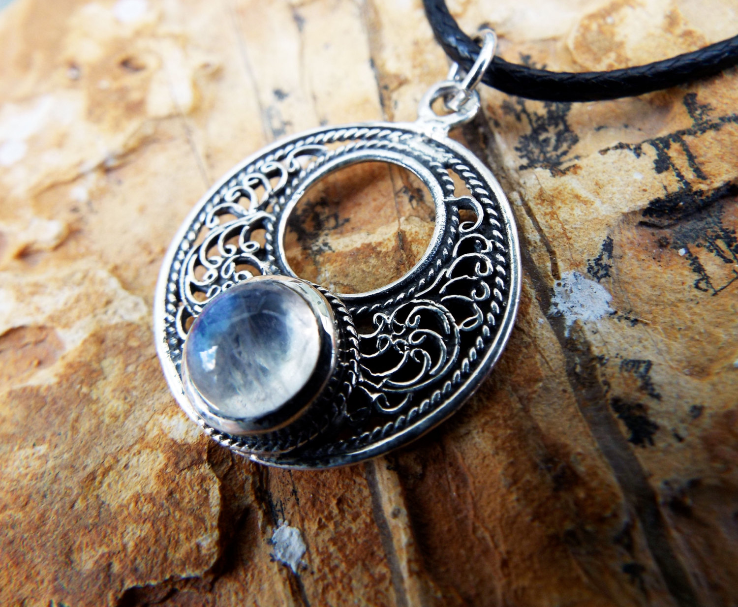 Locket Pendant Silver Floral Flower Handmade Necklace Sterling 925 Symbol  Antique Vintage Gothic Jewelry