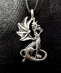 Pendant Dragon Silver Sterling 925 Handmade Gothic Dark Necklace Jewelry 1