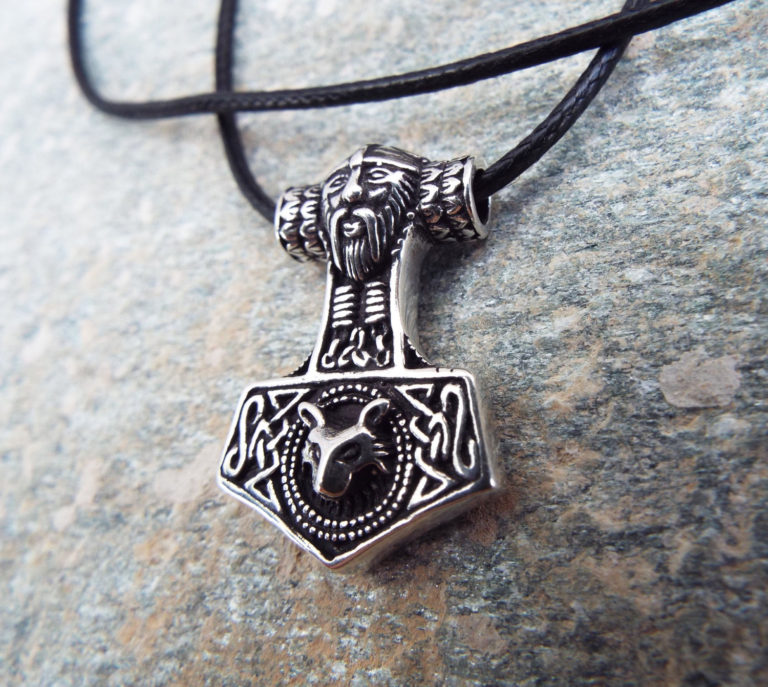 Pendant Thor's Hammer Silver Handmade Necklace Sterling 925 Celtic Symbol Knot Magic Jewelry Μεταγιον Ασημι