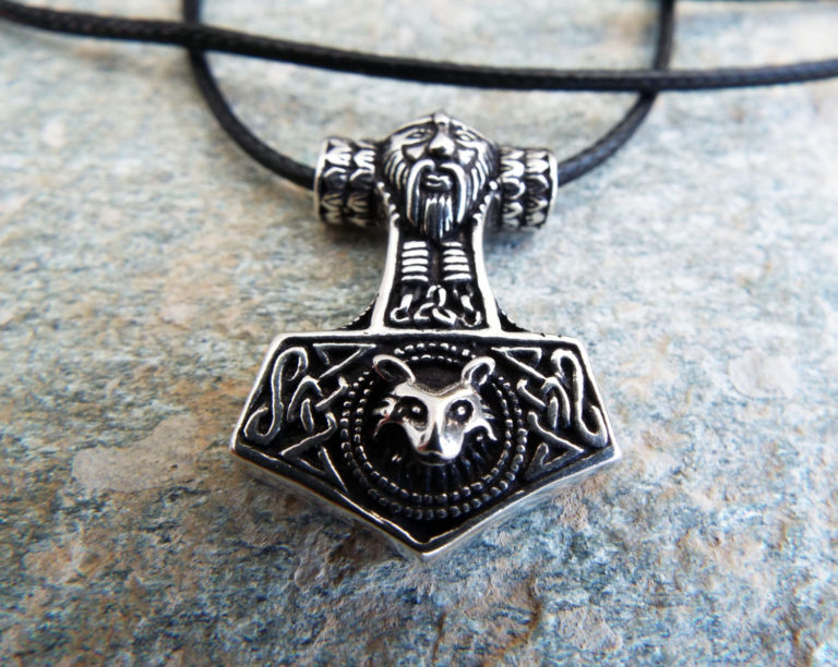 Pendant Thor's Hammer Silver Handmade Necklace Sterling 925 Celtic Symbol Knot Magic Jewelry Μεταγιον Ασημι