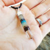 Pendulum Chakra Gemstone Handmade Silver Necklace Pointer Magic Wicca Jewelry