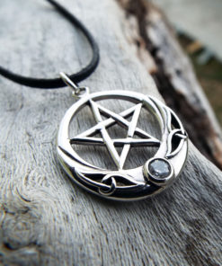 Pentagram Pendant Silver Handmade Necklace Sterling 925 Star Witch Wicca Protection Zircon Celtic Sterling 925 Gothic Dark Jewelry Symbol