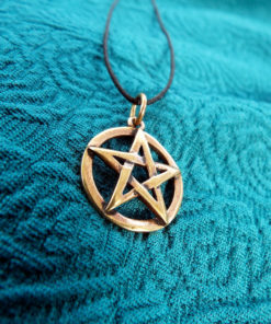 Pentagram Star Wicca Pendant Pagan Magic Witch Handmade Necklace Gothic Dark Wiccan Bronze Jewelry