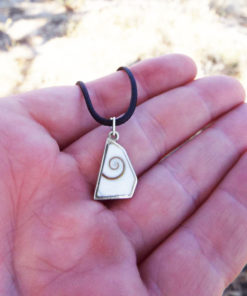 Silver Pendant Shiva Eye Seashell Handmade Necklace Beach Ocean Sea Protection Jewelry 1