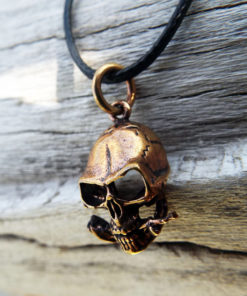 Skull Pendant Handmade Necklace Skeleton Pirate Gothic Dark Rose Flower Floral Jewelry Death Dagger Sword Corpse