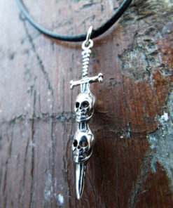 Skull Pendant Silver Sterling 925 Handmade Death Fear Gothic Dark Necklace Jewelry