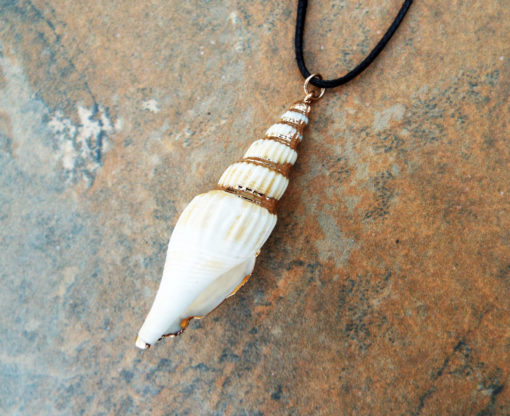 Spiral Seashell Handmade Necklace Pendant Sea Ocean Beach Summer Bohemian Bronze Jewelry