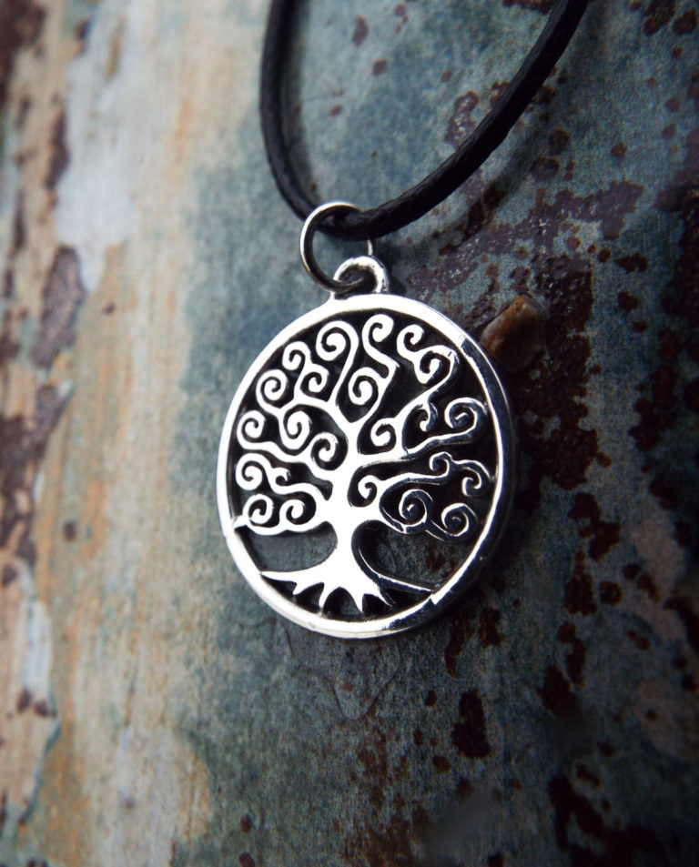 Tree Of Life Pendant Silver Protection Handmade Sterling 925 Necklace Gothic Dark Jewelry Symbol 1910