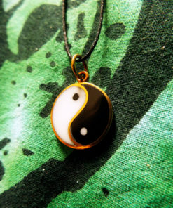 Yin Yang Chinese Symbol Pendant Protection Necklace Handmade Jewelry Bronze