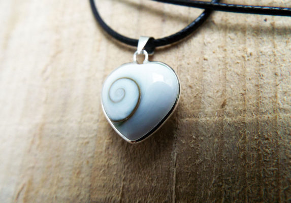 Heart Pendant Shiva Shell Silver Handmade Necklace Seashell Sterling 925 Sea Ocean Summer Love Jewelry