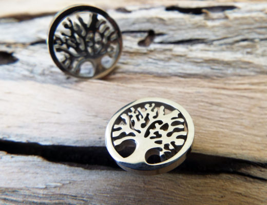 Tree of Life Earrings Studs Silver Celtic Tree Symbol Stainless Steel Handmade Jewelry Nature