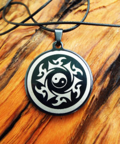 Yin Yang Pendant Handmade Silver Necklace Symbol Chinese Jewelry Stainless Steel Good and Evil Protection