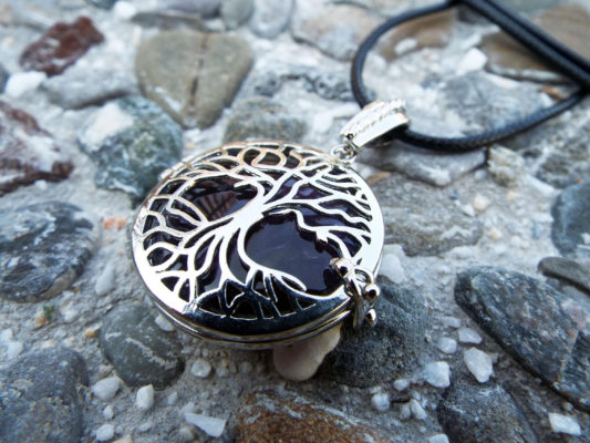 Amethyst Pendant Tree of Life Silver Handmade Necklace Purple Gemstone Jewelry
