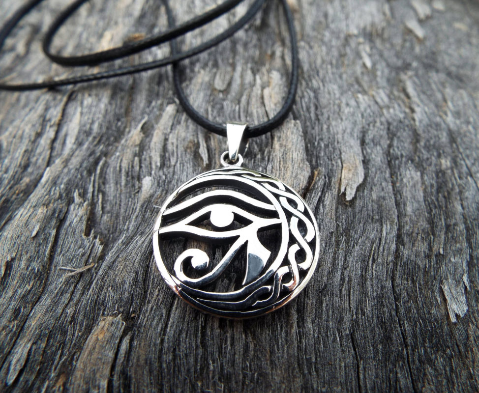 Eye of Horus Eye of Ra Pendant Silver Third Eye Sterling