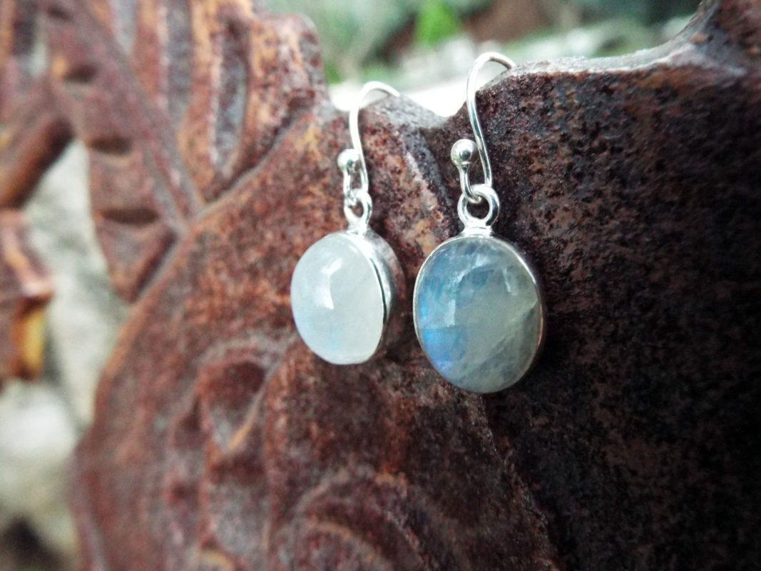 Sterling Silver Moonstone Dangle Drop Earrings Handmade Jewelry 5860